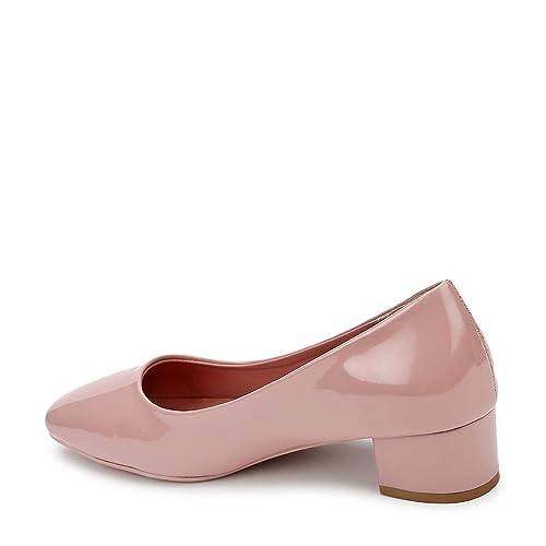 Image of Marc Loire Women Square Toe Solid Block Heel Pumps for Office, Party and Formal Wear