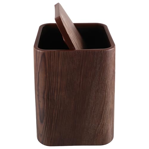 Poubelle salle de bain bois rétro 8.5l avec couvercle silencieux