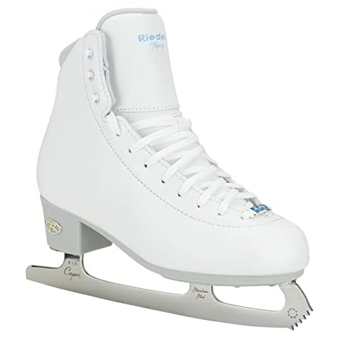 Riedell Topaz Ice Skates - Competitive Figure Ice Skates with Stainless Steel Eclipse Capri Blade | White | Size 8 Cover