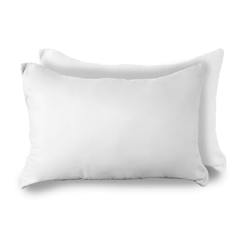 BESCH Pack 2 Fundas para Almohadas 45x70 Tacto Extra Suave y Transpirable, Cierre con Cremallera Reversible - Funda Almohada de Microfibra 100% Poliéster - Blanco +