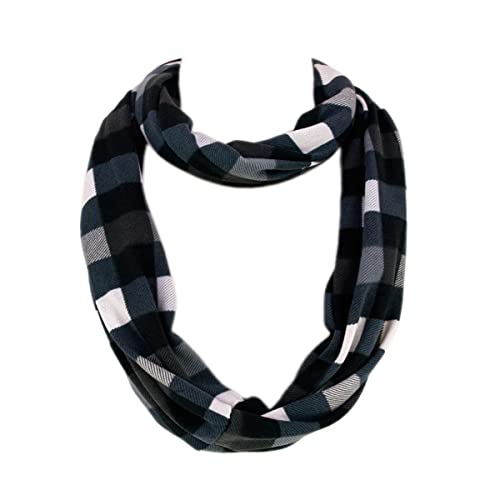 TrendsBlue Premium Plaid Infinity Loop Scarf