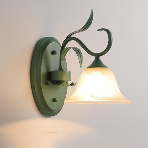 Aplique de pared retro verde con doble luz difusa antideslumbrante 2