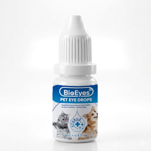VVAPEE Dog Eye Drops - Cat Eye Drops - Vet Recommended Pet Eye Drops to Clean and Soothe Eye Infections Allergies Dry & Pink Eyes Tear Stain Remover for Dogs Cats Horses & Birds (10 ml)