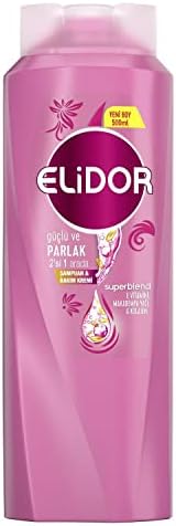 Elidor Superblend 2si 1 Arada Şampuan ve Saç Bakım Kremi Güçlü ve Parlak E Vitamini Makademya Yağı Kolajen 500 ML