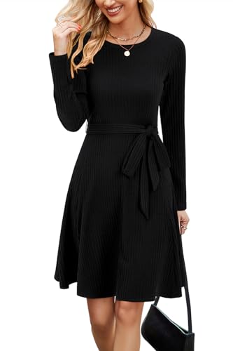 Image of Newshows Women's Sweater Pockets Fall Winter Teacher Work Casual Dress