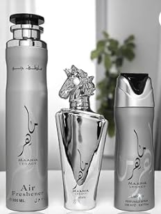 Maahir Legacy Set 3 Piezas – Perfume 100ml + Desodorante 200ml + Ambientador 300ml | Aroma Elegante y Duradero