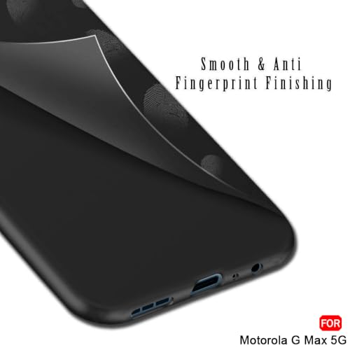 Image of TheGiftKart Sleek Back Cover Case for Motorola Moto G Max 5G | Slim Fit Protective Design | Ultra Matte Finish | Camera Protection Bump | Soft Back Cover Case for Motorola G Max 5G (Silicone, Black)