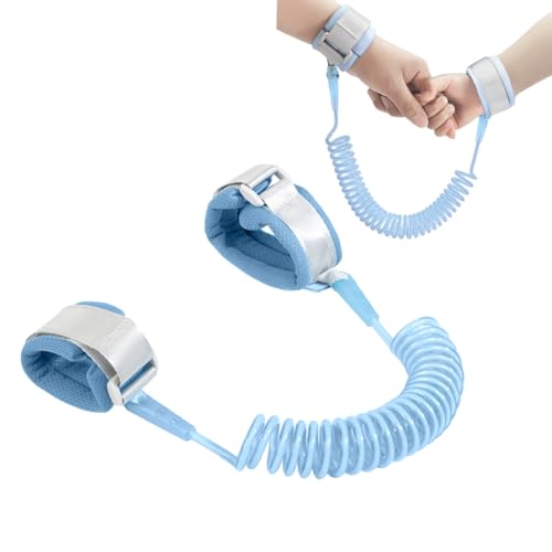 XYTAHDM Bracciale Sicurezza Bambino, 2.5M Braccialetto Bambini Antismarrimento,Portatile Che Cammina Anti-Perso Mano Cintura, per Viaggio Shopping Exploring Helper (Blu)