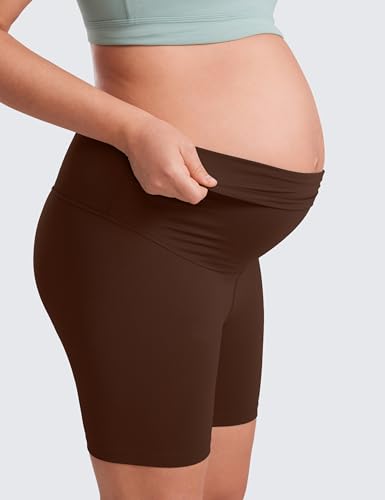 Image of CRZ YOGA Maternity Biker Shorts 6 inch | Butterluxe, Extremely Soft, Gentle Compression, Yoga, Super High Rise, U-shaped Belly, Pregnancy and Postpartum