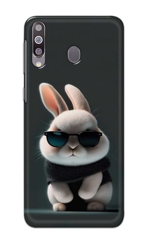 Image of PRINTFIDAA Printed Hard Back Cover Case for Samsung Galaxy M30 Back Cover (Cool Baby Rabbit) -112