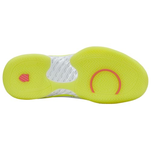 Image of K-Swiss Men's Express Light Pickleball Shoe (White /Neon Lime /Eden) (10.5)