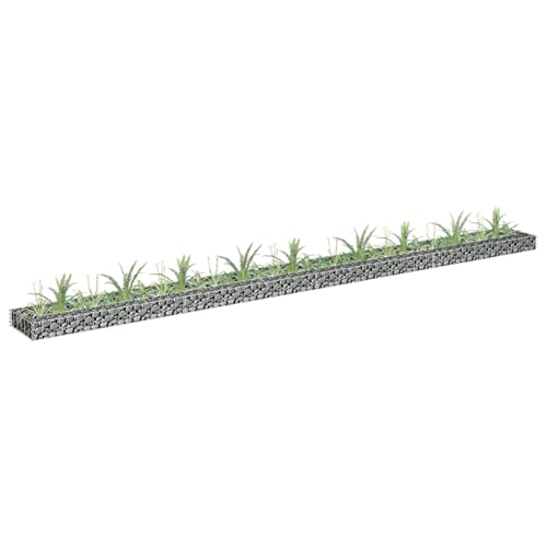 Gecheer Gabion Raised Bed Galvanized Steel Gabion Planter Raised Bed for a Flower/Plant Bed in Garden/on Patio 141.7