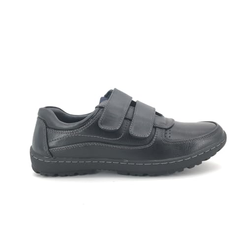 V&D COLECCION Via Dos 102 Zapato con Dos Cinta Textil Adhesivas Muy cómodo para Diario y Arreglar para: Hombre Color: Negro Talla: 42