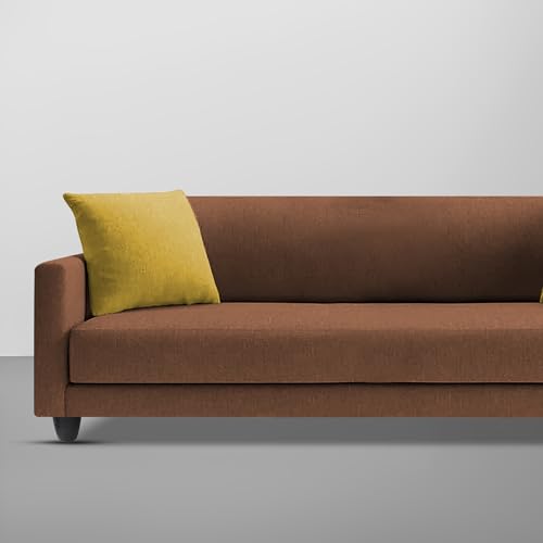 Image of Casaliving Dominic 3 Seater Sofa Set for Living Room (Brown Fabric) Premium Fabric Sofa