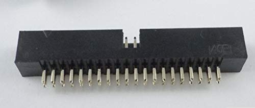 Gimax 400 Pcs 1.27mm x1.27 mm Box header 2x20 Pin 40 Pin dual rows Through Hole DIP type Straight Male Shrouded PCB IDC Socket