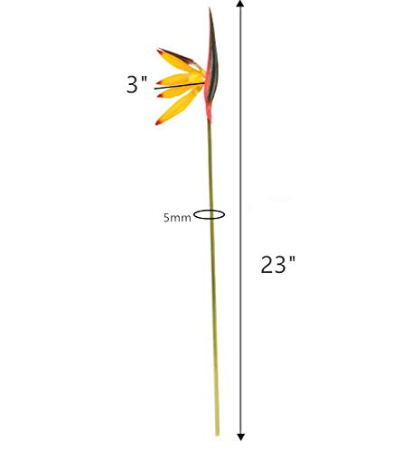 Medium Bird Of Paradise 23 Inch,Artificial Flowers Outdoor Uv Resistant No Fade Fake Plastic Plants,Flower Stem 5 Mm,Artificial Flower Plants Small Flower Arrangement For Home Office 8 Pcs (Yellow) #TOP1