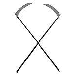 2 Giant Plastic Grim Reaper Scythe Costume Accessory Prop Silver, Black