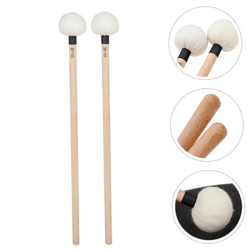 2 baquetas profesionales para percusión con mazo de fieltro miniatura 6