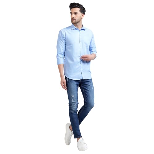 Image of Tee Projekt Premium Plain Cotton Shirt for Men | Cotton Shirt | Casual Shirt | Solid Shirt | Full Sleeves | Formal Shirt