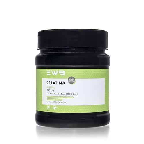 EWB - Creatina Monohidratada en Polvo 3000 mg - Monohidrato de Creatina 100% Pura - Sin Sabor - Sin Aditivos