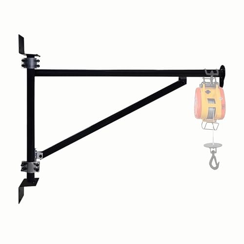 BIGalleons 660lb Wall Mount Jib Crane - Heavy Duty Steel Construction, 180 Rotation, 48" Reach, Professional Hoist Bracket for Workshop & Garage (Black)