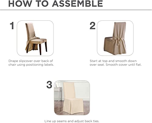Surefit SF15395 Home Décor Duck Solid Long Full Length Dining Room Chair One Piece Slipcover thumb #3