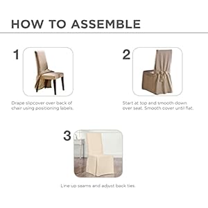 Surefit home decor duck solid long full length dining room chair one piece slipcover relaxed fit 100 cotton machine washablenatural color  urban country home decor