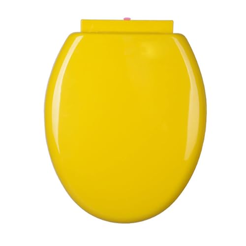 Abattant de toilette rond jaune en plastique PP de 45x37 cm pour cuvette de type O
