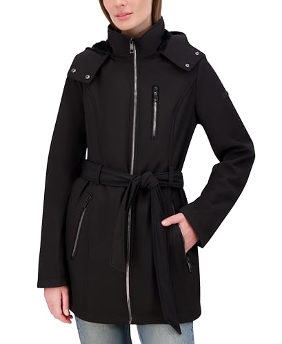 Nautica Women's Bonded Rain Jacket with Belt – Water-Resistant, Wind-Resistant
