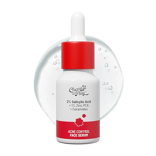 Chemist At Play 2% Salicylic Acid Face Serum | Treats Active Acne | Controls Excess Oil | Removes Blackheads, Pimple & Dark Spots | Fades Acne Marks | Improves Skin Texture | 10ml