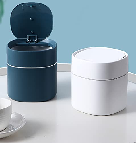 Lawei 2 Pack Mini Trash Can With Lid, 2 Liter/0.5 Gallon Countertop Trash Can Wastebasket Desktop Garbage Can For Bathroom Vanity, Desktop, Kitchen, Tabletopand Office #TOP6