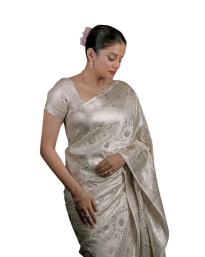 Image of C J Enterprise Women's Banarasi Saree Pure Kanjivaram Style Silk Saree With Blouse Piece for Wedding (Shiv-1)