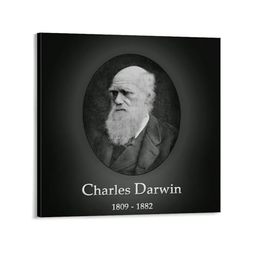 Toile Charles Darwin déco salon style cabinet de curiosités