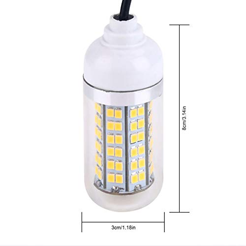 Wędkarskie światło LED, 12V 108LEDs Zatapialna podwodna nocna łódź wędkarska Lampa światła IP68 Wodoodporna lampka nocna LED(Warm yellow light)