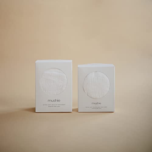 Mushie Extra Soft Muslin Fitted Crib Sheet | 28"X 52" (White) #TOP5