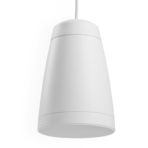 Image of PD Purity4W Premium Pendant Speaker 100V 4" White – Dual Driver 2-Way Coaxial Hanging Ceiling Speaker for Commercial Audio, Graphite Woofer & Silk Dome Tweeter, 8 Ohm/100V, Wide Dispersion, ABS Build