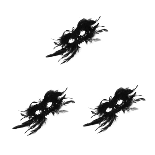 Masque à plumes gothique Healvian avec sequins pour bal masqué et déguisement