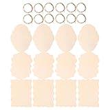 JEWEDECO 12 Piezas Placa Colgante de Madera sin Acabado con Superficie Lisa para Pintar, Ligera y Fácil de Colgar, Adecuado para Decoración Rústica en Paredes y Fiestas
