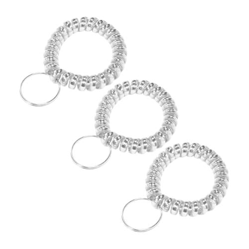 Image of TENOC Spiral Coil Keychain, Anti-lost Key Chain Holder Lanyard Cord for Sauna Outdoor Sports and Gym Pool