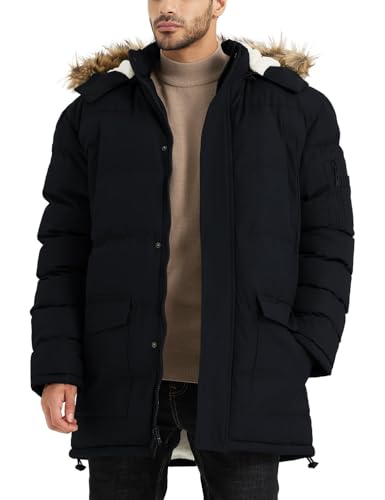 Winter Coats For Men Winter Jackets Water Resistant Warm Thicken Puffy Hooded Insulated Thicken Parka Coat