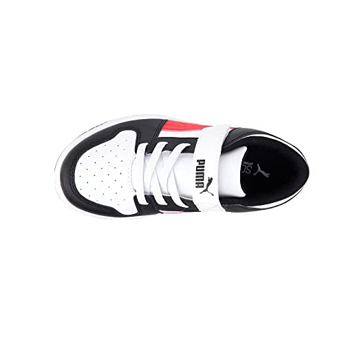 PUMA PUMA Kid's REBOUND LAYUP LO Velcro Shoe, White-Puma Black-High Risk Red, 12 M US Little Kid