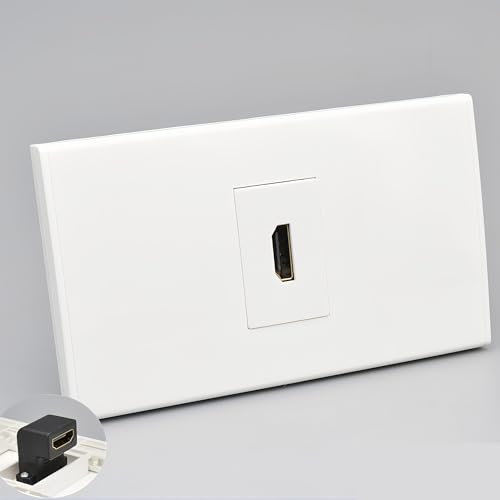 Placa de pared HDMI de 90 grados y toma frontal rectangular de 4.72 x 2.76 pulgadas 2