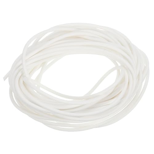 uxcell Silicone Foam Seal Strip, 1.8mm(0.07") Dia 5.5 Meters(18.04 Ft) Long Sponge Rubber Weather Seal Strip Round Rubber Cord Solid for DIY Warehouse, Pads, Foam Tubing, Crafts - White