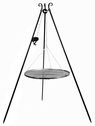 GMD Living Schwenkgrill KALISCH 180 cm inkl. Grillrost aus Rohstahl + Kurbel, Größe:Grillrost Ø70 cm