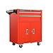Skrzynia Narzędziowa z Rolką Szuflady, 16-calowy, Rolling Tool Box. Wózek Szafy, 2 Szuflada Stal Koszyk Narzędziowy dla Mechaniki i Garaż Domowy, Czarny (Color : Red)