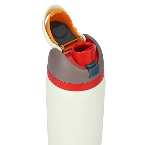 Image of House of Quirk Sippease Stainless Steel Water Bottle with Straw for Sports and Travel BPA-Free 950ML (Rose Cream)