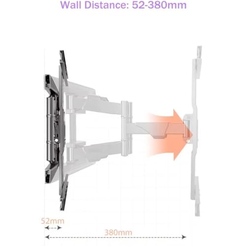 Image of 50 60 65 70 Inch TV Wall Mount Bracket Stand, Swivel & Tilt with 380 mm Extension 45.5 KGS Load Capacity