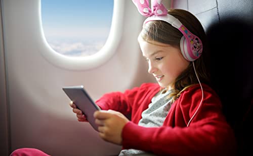 Minnie Mouse Kids Headphones For Kids Adjustable Stereo Tangle-Free 3.5Mm Jack Wired Cord Over Ear Headset For Children Parental Volume Control Safe For School Home & Travel Packaging #TOP7