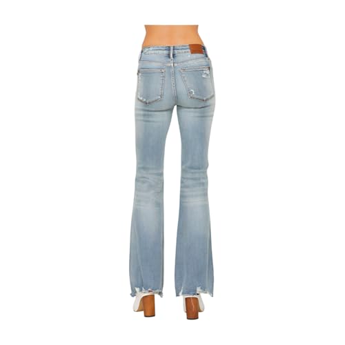 Judy Blue Mid Rise Tummy Control Distressed Flare Jeans4