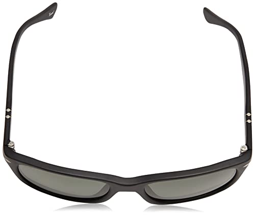 Persol Po3048S Rectangular Sunglasses, Black/Green Polarized, 58 Mm #TOP3